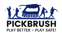 Pickbrush logo with blue silhouette of a person and cow, and text 'Play Better - Play Safe!'